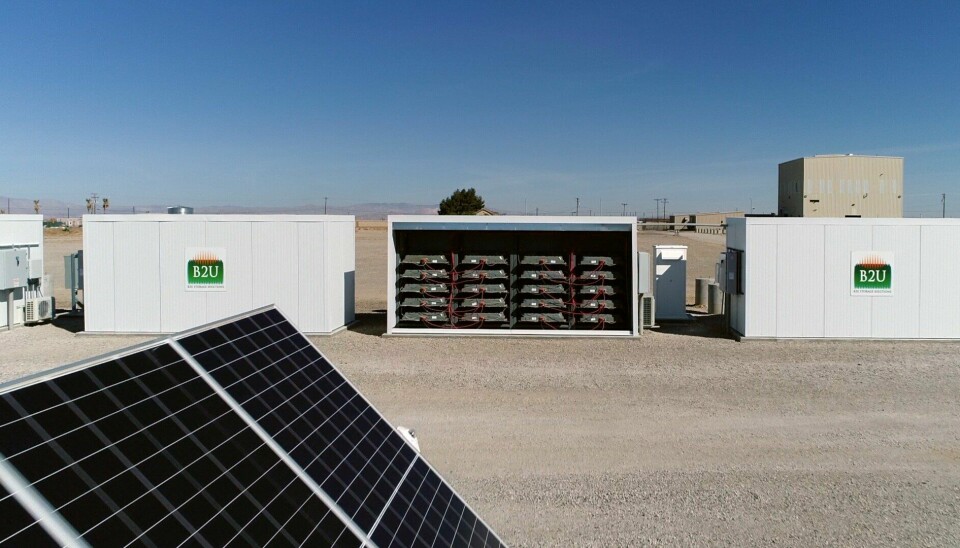 300 batterier från elbilar ger en lagringskapacitet på 25 MWh.