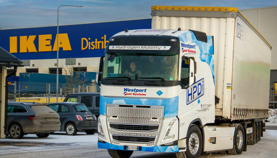 En Scanialastbil med Westport Fuel Systems bränsleinsprutningssystem för vätgas testades nyligen i Älmhult.