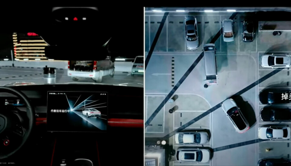 Xiaomi SU7 demonstrerar hur den klarar av att själv parkera i ett flervåningsgarage