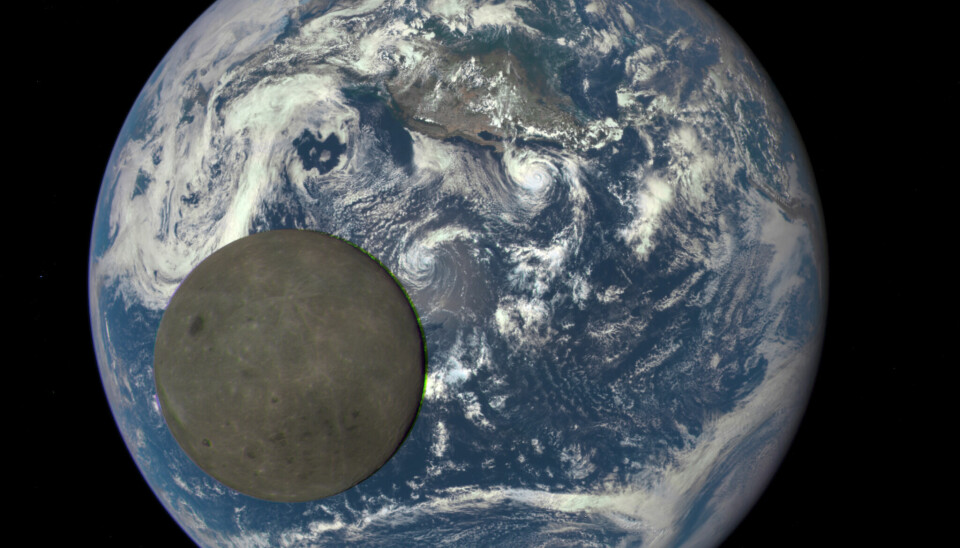Månens baksida och jorden