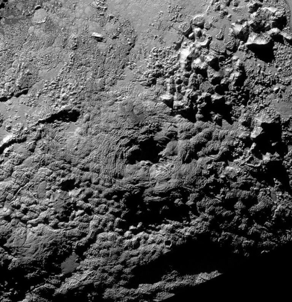 Plutos isvulkaner förvånar forskarna (klicka för större bild). Foto: Nasa / TT Plutos isvulkaner förvånar forskarna (klicka för större bild). Foto: Nasa / TT