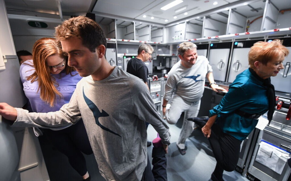 En speciell välmåendezon ska införas på de ultralånga flygningarna, när passagerarna uppmuntras att göra vissa övningar. Bilden är distribuerad av flygbolaget Qantas. Foto: Qantas/TT En speciell välmåendezon ska införas på de ultralånga flygningarna, när passagerarna uppmuntras att göra vissa övningar. Bilden är distribuerad av flygbolaget Qantas. Foto: Qantas/TT