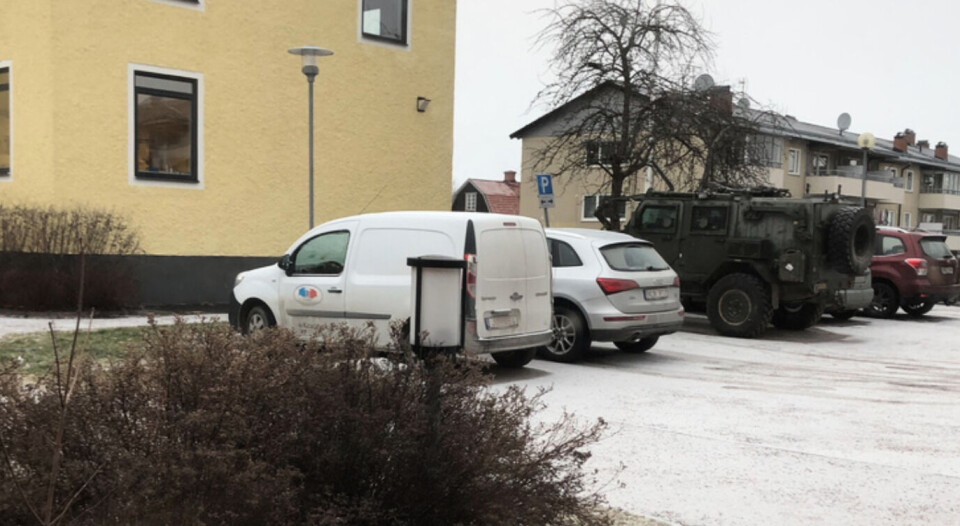 En privatperson som bor intill parkeringen tog en bild på 'Galten'. Foto: Privat En privatperson som bor intill parkeringen tog en bild på 'Galten'. Foto: Privat