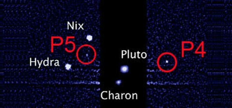 Nu ska P4 och P5 få liknande namn som övriga månar kring Pluto. Bilden är tagen av rymdteleskopet Hubble 7 juli 2012. Foto: Nasa, ESA, Mark Showalter Nu ska P4 och P5 få liknande namn som övriga månar kring Pluto. Bilden är tagen av rymdteleskopet Hubble 7 juli 2012. Foto: Nasa, ESA, Mark Showalter