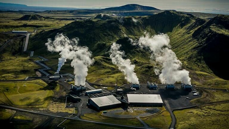Världens hittills största DAC-anläggning, Orca, finns på Island och drivs med teknik utvecklad av schweiziska Climeworks. Foto: Arni Saeberg/Climeworks