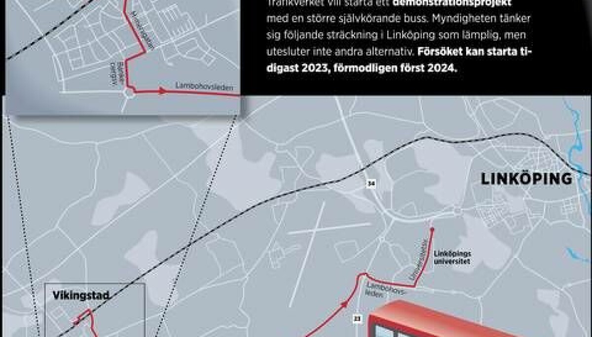 Trafikverkets mål: Stora självkörande bussar i Linköping