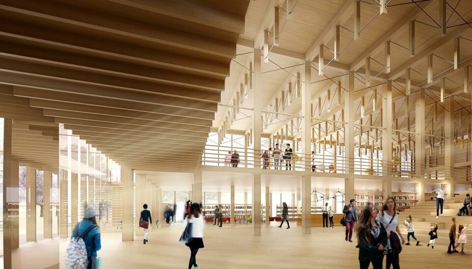 Interiör, foajé, i Sara Kulturhus. Foto: White Arkitekter Interiör, foajé, i Sara Kulturhus. Foto: White Arkitekter