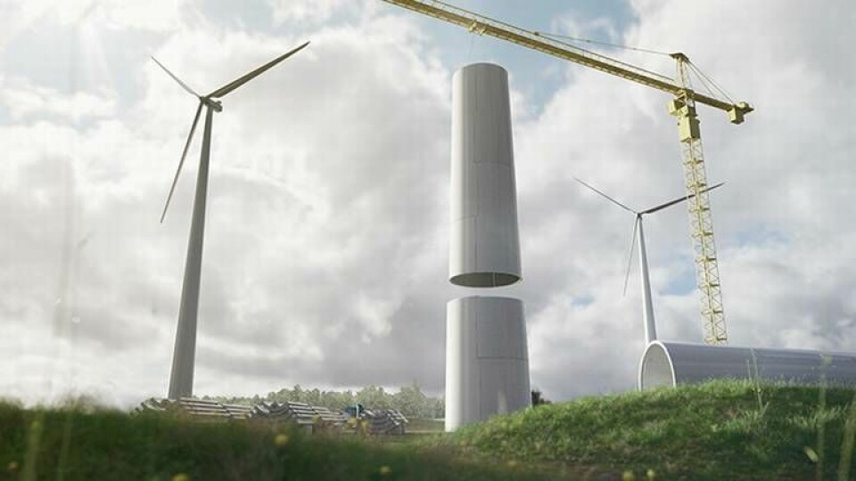 Modvion utvecklar vindkraftstorn i trä. Foto: Modvion