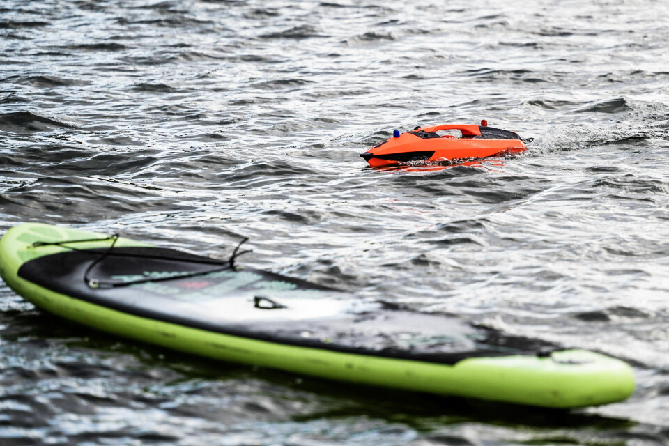 I ett fiktivt räddningsscenario sökte autonoma båtar och drönare igenom skärgården på jakt efter nödställda personer. Foto: Thor Balkhed, Linköpings universitet