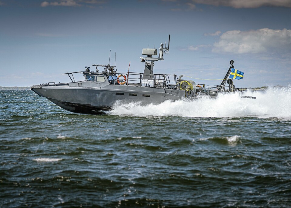 Under hösten har Saab Kockums även börjat testa Enforcer III tillsammans med marinen. Fjärrstyrd, framskjuten spaning är en central uppgift för den i militära sammanhang. Foto: Saab Kockums