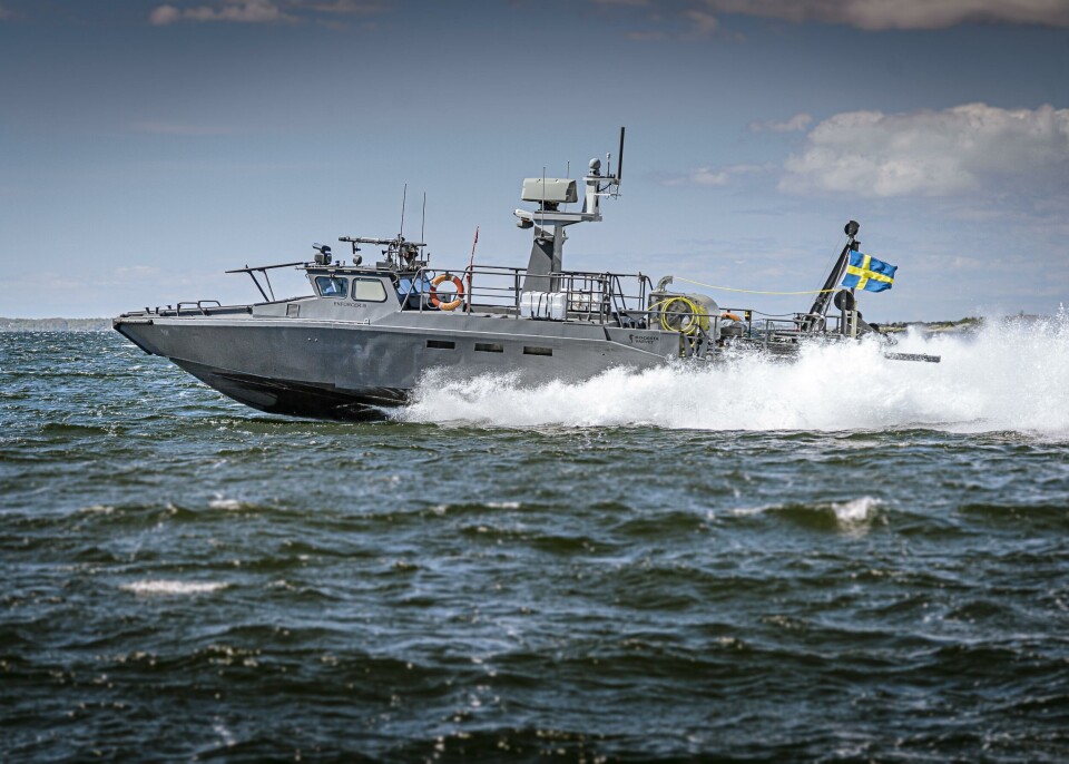 Under hösten har Saab Kockums även börjat testa Enforcer III tillsammans med marinen. Fjärrstyrd, framskjuten spaning är en central uppgift för den i militära sammanhang. Foto: Saab Kockums Under hösten har Saab Kockums även börjat testa Enforcer III tillsammans med marinen. Fjärrstyrd, framskjuten spaning är en central uppgift för den i militära sammanhang. Foto: Saab Kockums