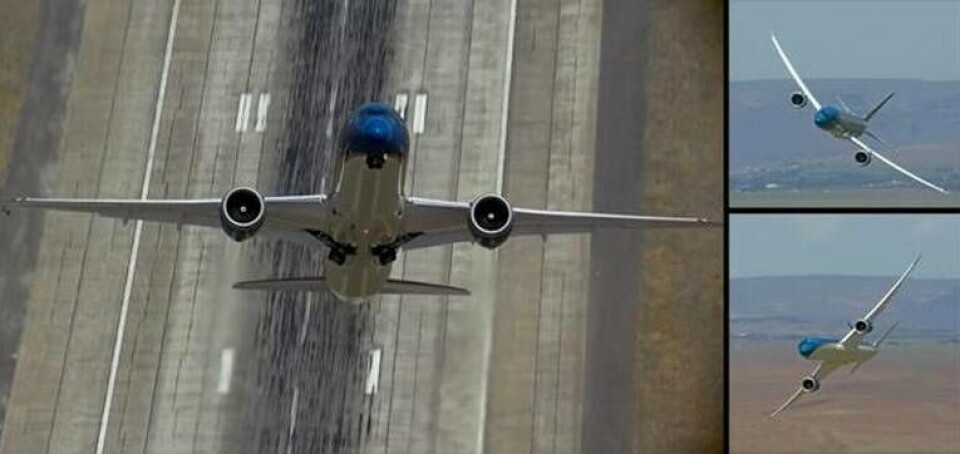 I en video visar Boeing vad deras 787-9 Dreamliner övar på för konster inför flygmässan i Paris. Foto: Boeing I en video visar Boeing vad deras 787-9 Dreamliner övar på för konster inför flygmässan i Paris. Foto: Boeing
