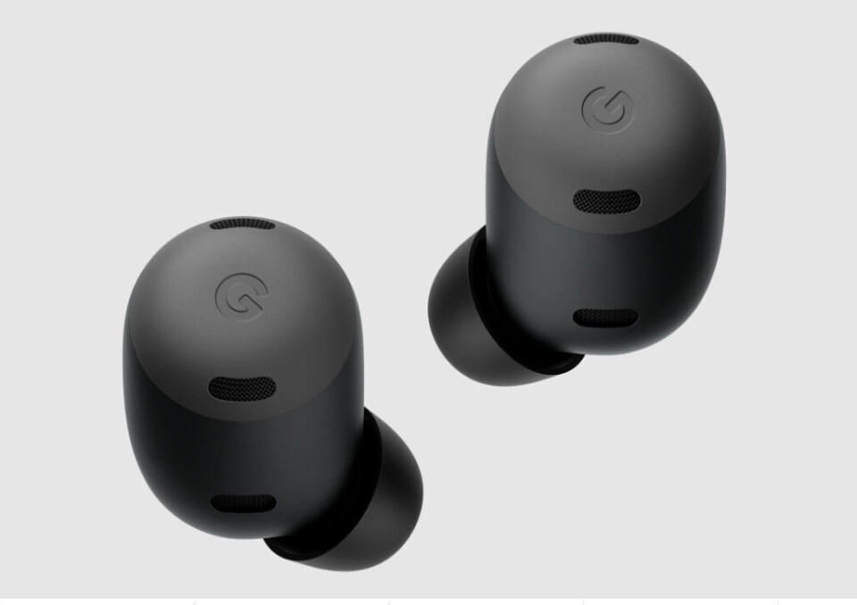 Pixel Buds Pro är runda och bulliga, men sitter bra i öronen. Foto: Google. Pixel Buds Pro är runda och bulliga, men sitter bra i öronen. Foto: Google.