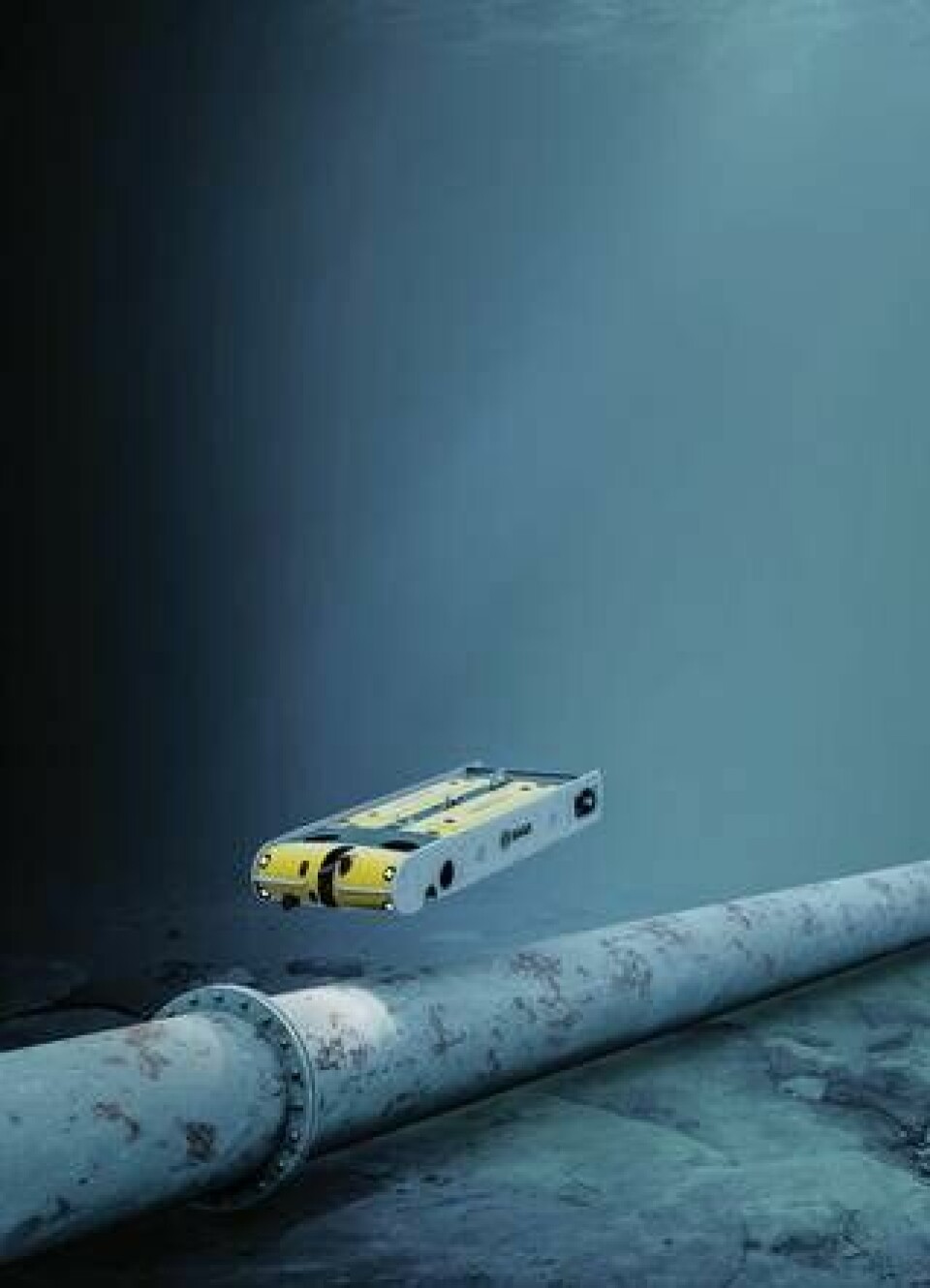 Ett svenskt exempel på autonoma undervattensfarkoster är Saab Seaeye, här av modellen Sabertooth som är en ROV/AUV-hybrid. Foto: Saab