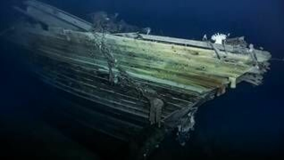 Fartyget Endurance återfanns på 3 008 meters djup. Foto: Falklands Maritime Heritage Trust/National Geographic