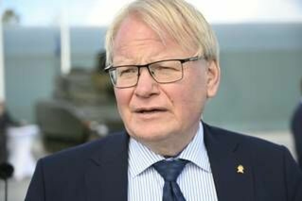 Sveriges försvarsminister Peter Hultqvist. Foto: Fredrik Sandberg/TT