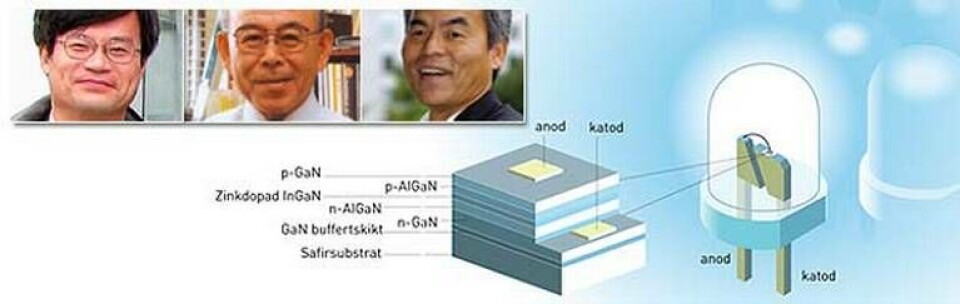 De fick Nobelpriset i fysik: Hiroshi Amano, Isamu Akasaki och Shuji Nakamura. Foto: Nobelstiftelsen, Nagoya University, TT De fick Nobelpriset i fysik: Hiroshi Amano, Isamu Akasaki och Shuji Nakamura. Foto: Nobelstiftelsen, Nagoya University, TT