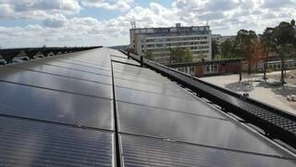 Solcellsanläggningen i Mörby centrum orsakade störningar på Telias basstation. Foto: Elsäkerhetsverket