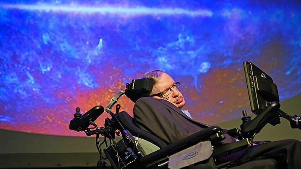 Stephen Hawking på Starmus III-festivalen 2016. Foto: Derek Storm / Everett Collection / IBL