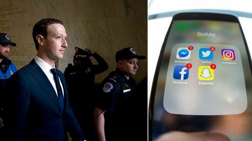 Facebooks grundare Mark Zuckerberg står ännu en gång i ljuset för en skandal om integritetskränkande informationsinsamling via sociala medie-plattformen Facebook. Foto: AP Photo / Andrew Harnik / TT & Håkon Mosvold Larsen / NTB scanpix / TT