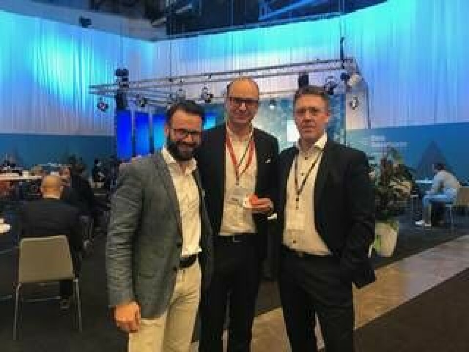 Alexander Hellström, vd på Lumenradio, Carl Elgh, utvecklingschef på H&D Wireless och Olof Samuelsson från Addsecure gästade IoT-poddens livesändning på Elmia Subcontractor.