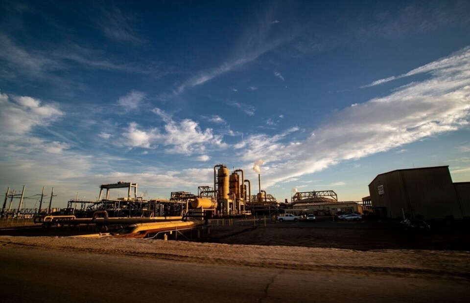 Controlled Thermal Resources geotermiska energi- och litiumanläggning i Imperial Valley i Kalifornien. Bild från 9 november 2021. Foto: Gina Ferazzi/Los Angeles Times/Shutterstock Controlled Thermal Resources geotermiska energi- och litiumanläggning i Imperial Valley i Kalifornien. Bild från 9 november 2021. Foto: Gina Ferazzi/Los Angeles Times/Shutterstock