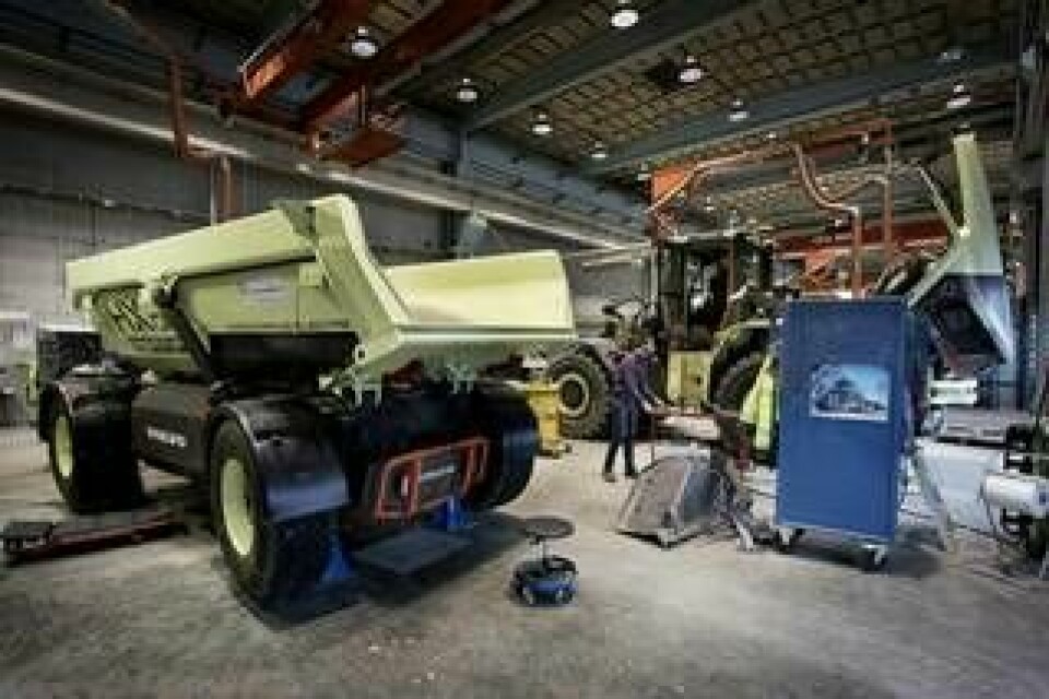Den autonoma och helt eldrivna dumpern HX2 lastar 15 ton och började som ett studentprojekt. Foto: Jörgen Appelgren