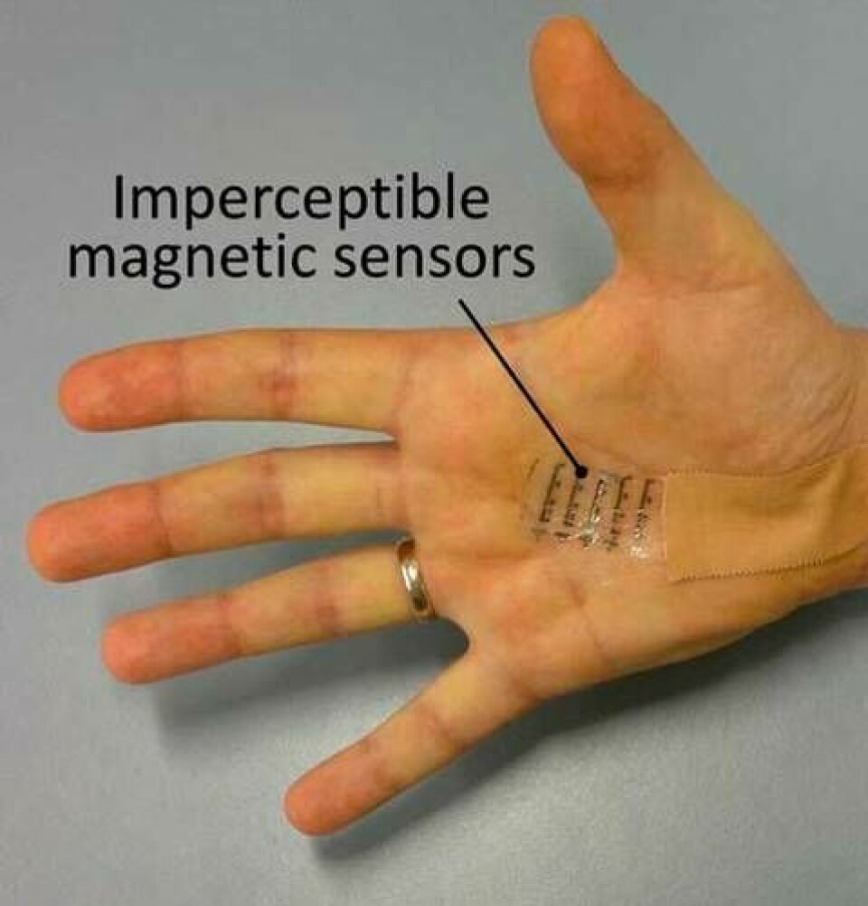 Magnetsensorn kan böjas i i handen utan att funktionen avtar. Foto: IFW Dresden