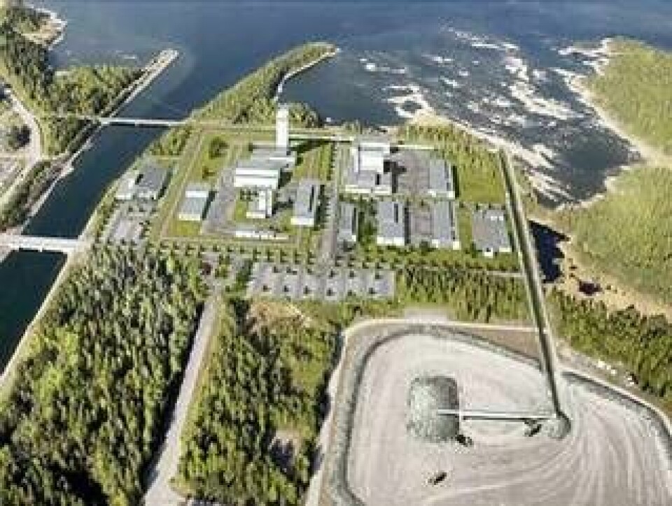 Här i Söderviken i Forsmark - i direkt anslutning till kärnkraftverket - ska det svenska kärnbränsleförvaret byggas. Klicka för större bild.