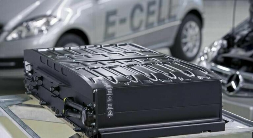Litiumjonbatterierna i en Mercedes A-Klass E-Cell. Foto: Daimler