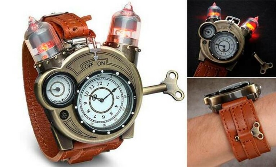 Lysande 'radiorör' gör Tesla Watch till ett ganska speciellt armbandsur. Foto: Think Geek Lysande 'radiorör' gör Tesla Watch till ett ganska speciellt armbandsur. Foto: Think Geek