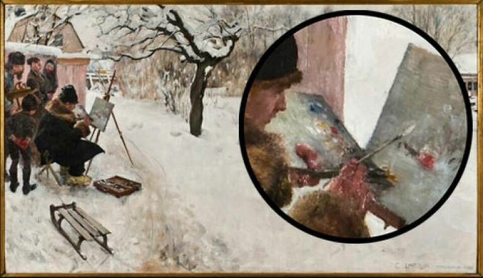 Zooma in detaljer i Carl Larssons 'Friluftsmålaren'. Foto: Nationalmuseum