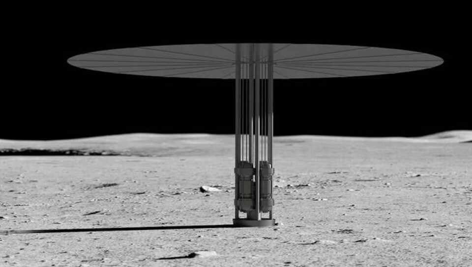 En visualisering av hur Nasas reaktor avsedd för månen eventuellt skulle kunna se ut. Foto: Nasa En visualisering av hur Nasas reaktor avsedd för månen eventuellt skulle kunna se ut. Foto: Nasa