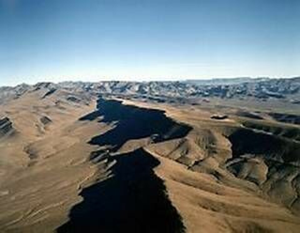 Yucca Mountain, bergsryggen i Nevada USA man enligt planerna ska slutförvara det amerikanska kärnbränslet 300 meter in i berget. Foto: Departement of Energy.