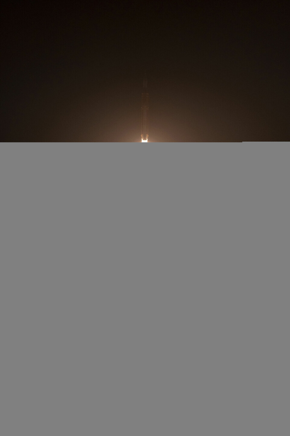 Raketen sköts upp från Kennedy space center i Florida. Foto: Keegan Barber/NASA via AP/TT