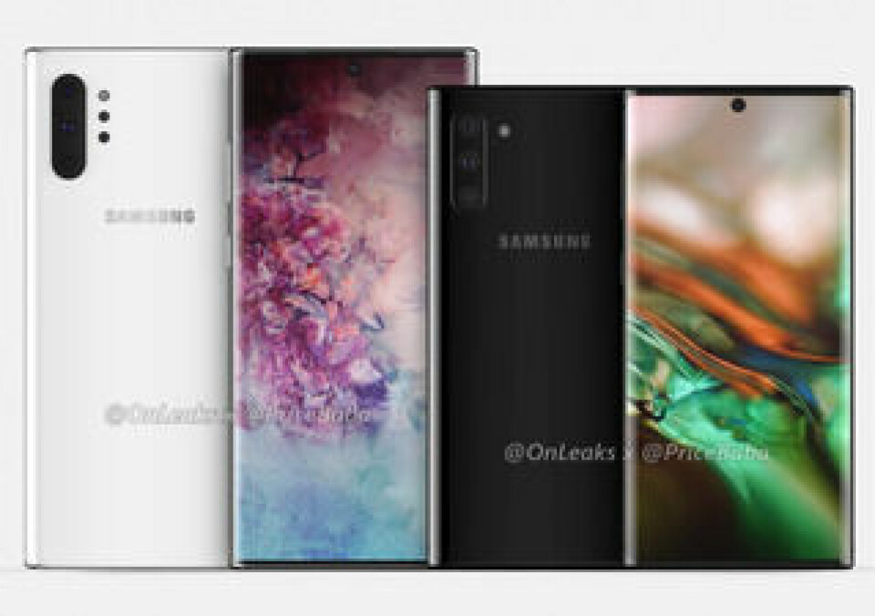 Är det här kommande Galaxy Note 10 från Samsung? Foto: @onleaks