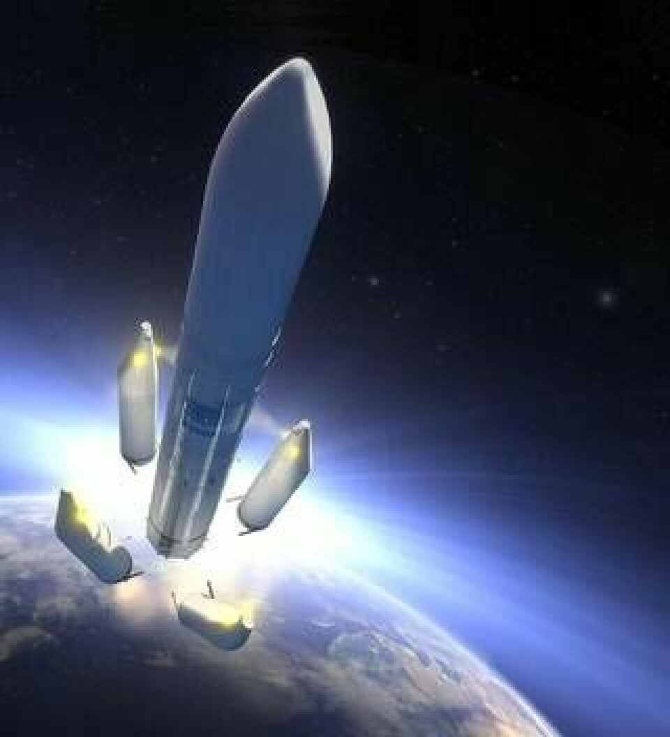 Raketen Ariane 64 kan användas för att genomföra expeditionen. Foto: Ariane Group