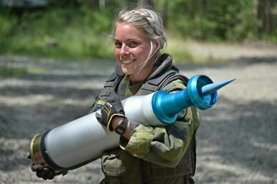 Josefine Eliassen är stridsvagnsskytt i Wartofta stridsvagnskompani. Foto: Gertrud Zach