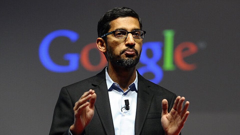 Googles vd Sundar Pichai. Foto: AP Photo / Manu Fernandez / TT Googles vd Sundar Pichai. Foto: AP Photo / Manu Fernandez / TT