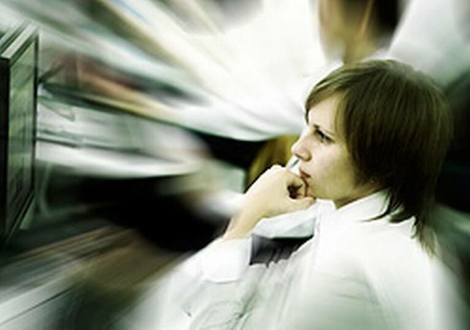 Krånglande teknik är en tydlig stressfaktor på jobbet. Foto: Colourbox Krånglande teknik är en tydlig stressfaktor på jobbet. Foto: Colourbox