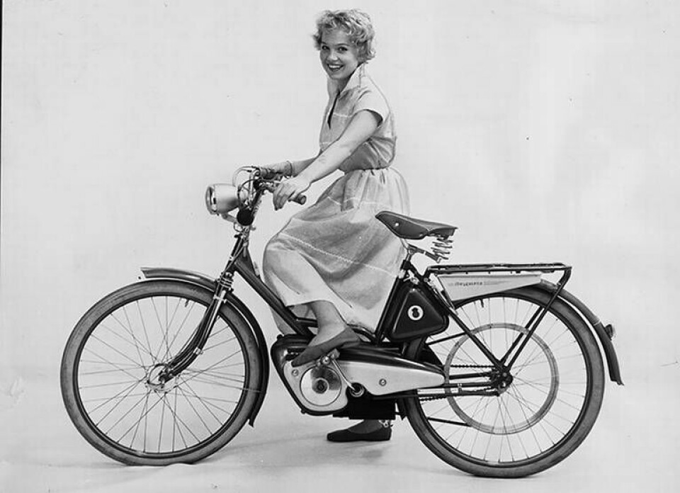 Husqvarnas Novolette i en bild från 1957. Foto: TT Husqvarnas Novolette i en bild från 1957. Foto: TT
