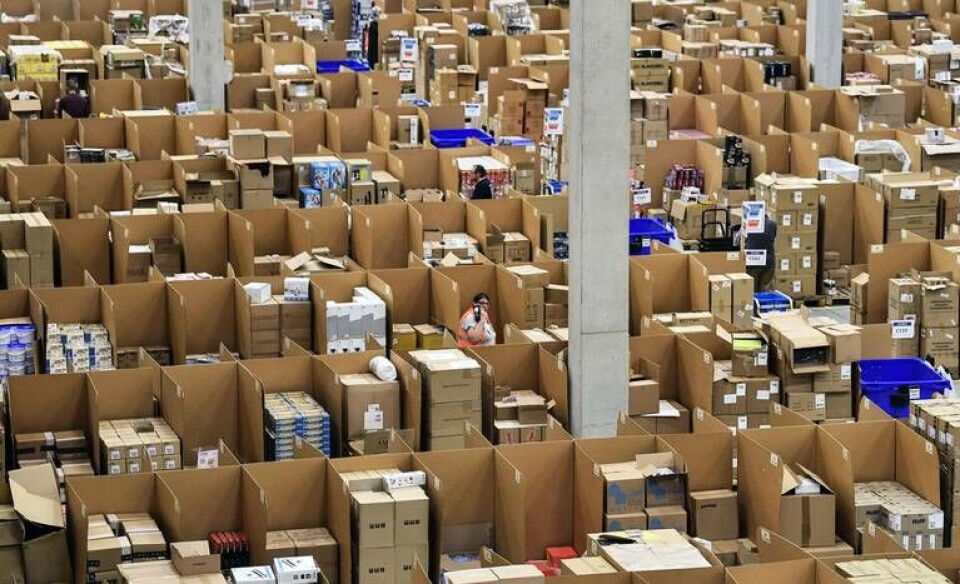 Amazons centrallager i Europa finns i Tyskland. Huruvida Amazon etablerar ett lager i Sverige är oklart. Foto: Martin Meissner/AP/TT Amazons centrallager i Europa finns i Tyskland. Huruvida Amazon etablerar ett lager i Sverige är oklart. Foto: Martin Meissner/AP/TT