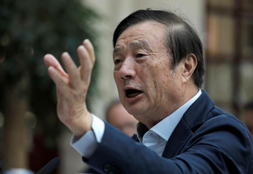 Ren Zhengfei, Huaweis grundare, vid en pressträff den 15 januari i år. Foto: Vincent Yu Ren Zhengfei, Huaweis grundare, vid en pressträff den 15 januari i år. Foto: Vincent Yu