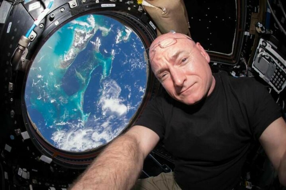 Scott Kelly ombord på ISS. Foto: Nasa