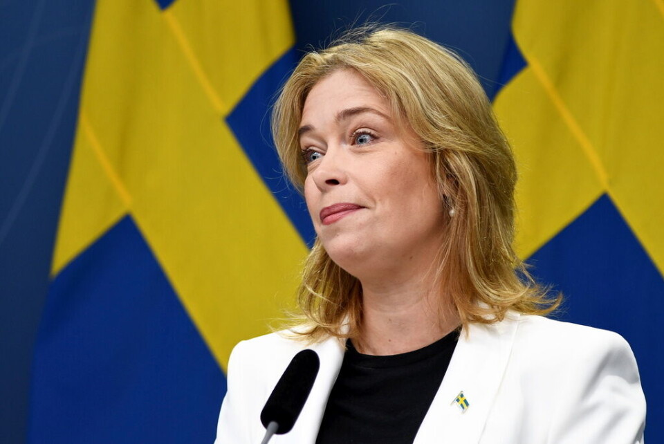 Miljö- och klimatminister Annika Strandhäll (S) presenterar förslag till utbyggnaden av vindkraften. Foto: Lars Schröder/TT Miljö- och klimatminister Annika Strandhäll (S) presenterar förslag till utbyggnaden av vindkraften. Foto: Lars Schröder/TT