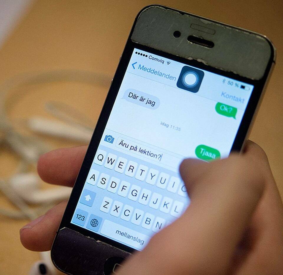 I det allra första sms:et som skickades stod det ”Merry Christmas”. Foto: TT I det allra första sms:et som skickades stod det ”Merry Christmas”. Foto: TT