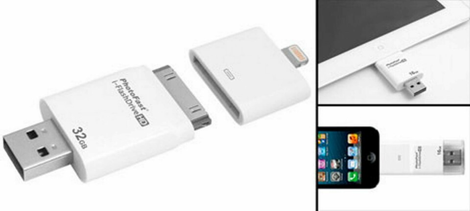 I-Flash Drive HD kan flytta filer mellan datorer och Apples bärbara mobiler och pekplattor. Foto: Photofast