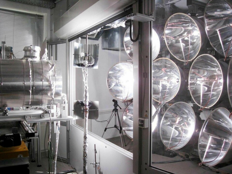 När Contisol testades i Tyskland användes simulerade solstrålar. Foto: DLR