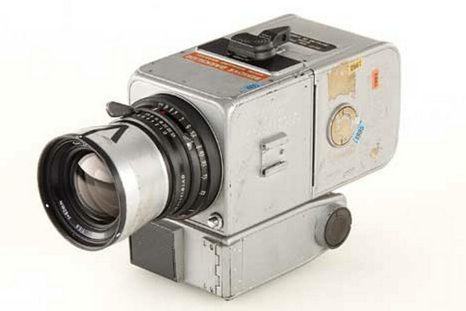 Kameran som sägs ha varit på månen är en 70-mm Hasselblad Electric Data Camera. Foto: WestLicht Kameran som sägs ha varit på månen är en 70-mm Hasselblad Electric Data Camera. Foto: WestLicht
