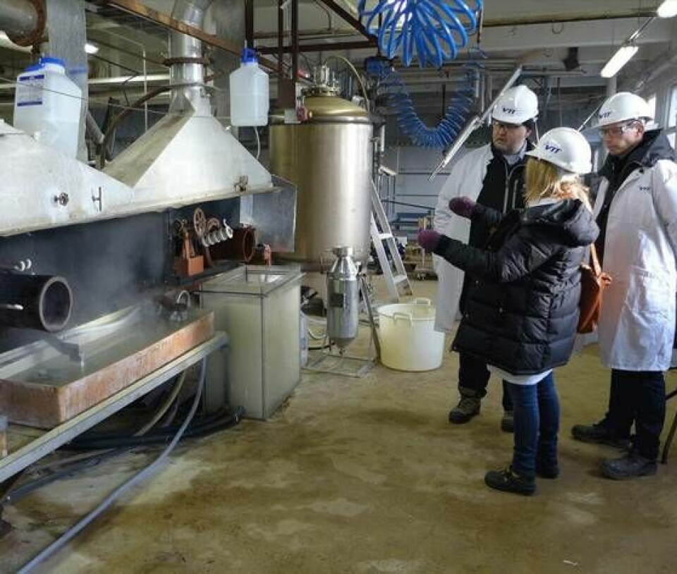 På den nedlagda viskosfabriken Avilon i Valkeakoski i Finland har de första uppskalade försöken gjorts. Foto: VTT
